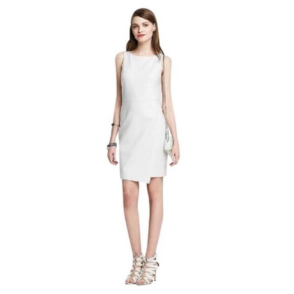 Banana republic white envelope mini asymmetrical mini dress sleeveless size 4 - Picture 4 of 10